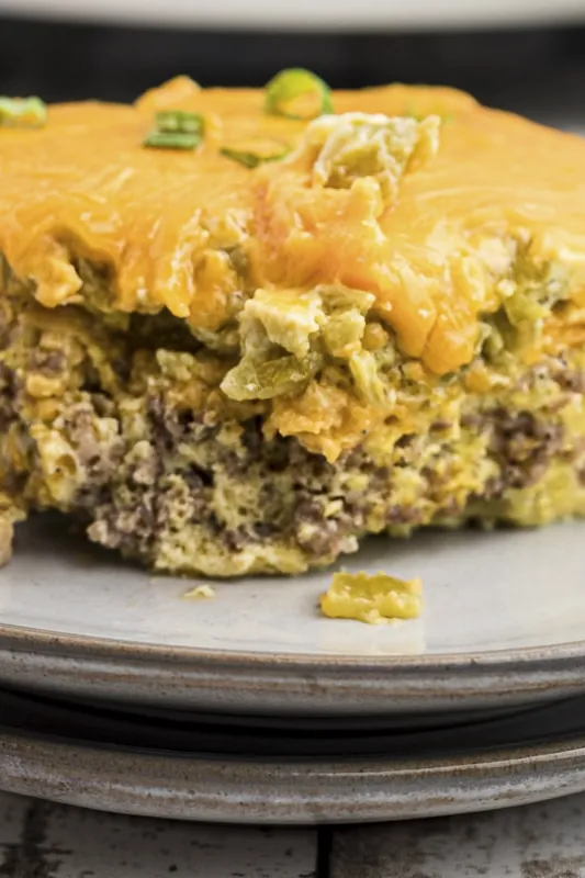 Slow Cooker Sausage and Green Chile Breakfast Casserole