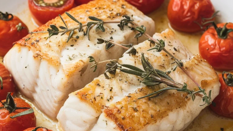 Baked Cod with Cherry Tomatoes - Featured