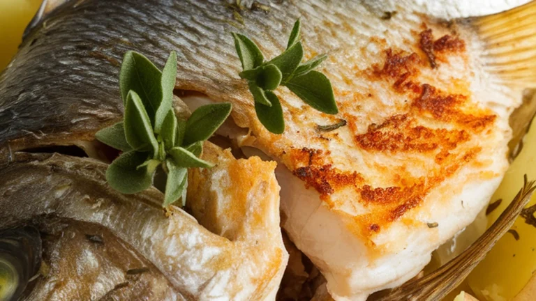 Baked Sea Bass with Potatoes and Oregano - Featured