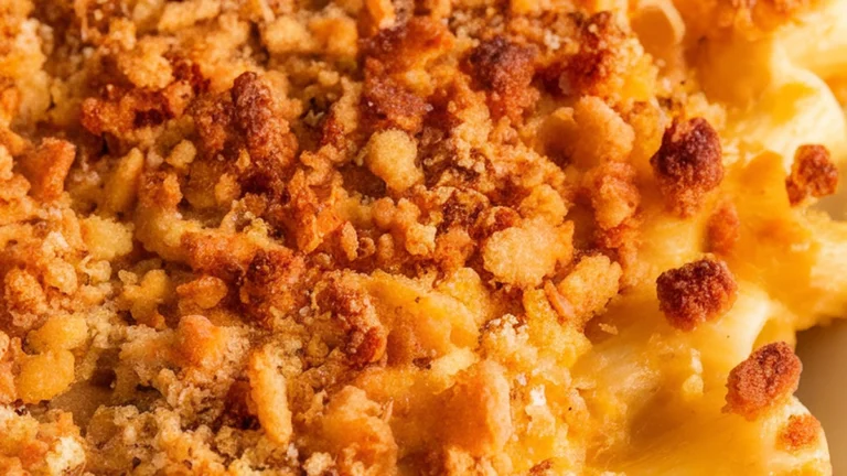 Baked Three-Cheese Macaroni with Crispy Breadcrumbs - Featured