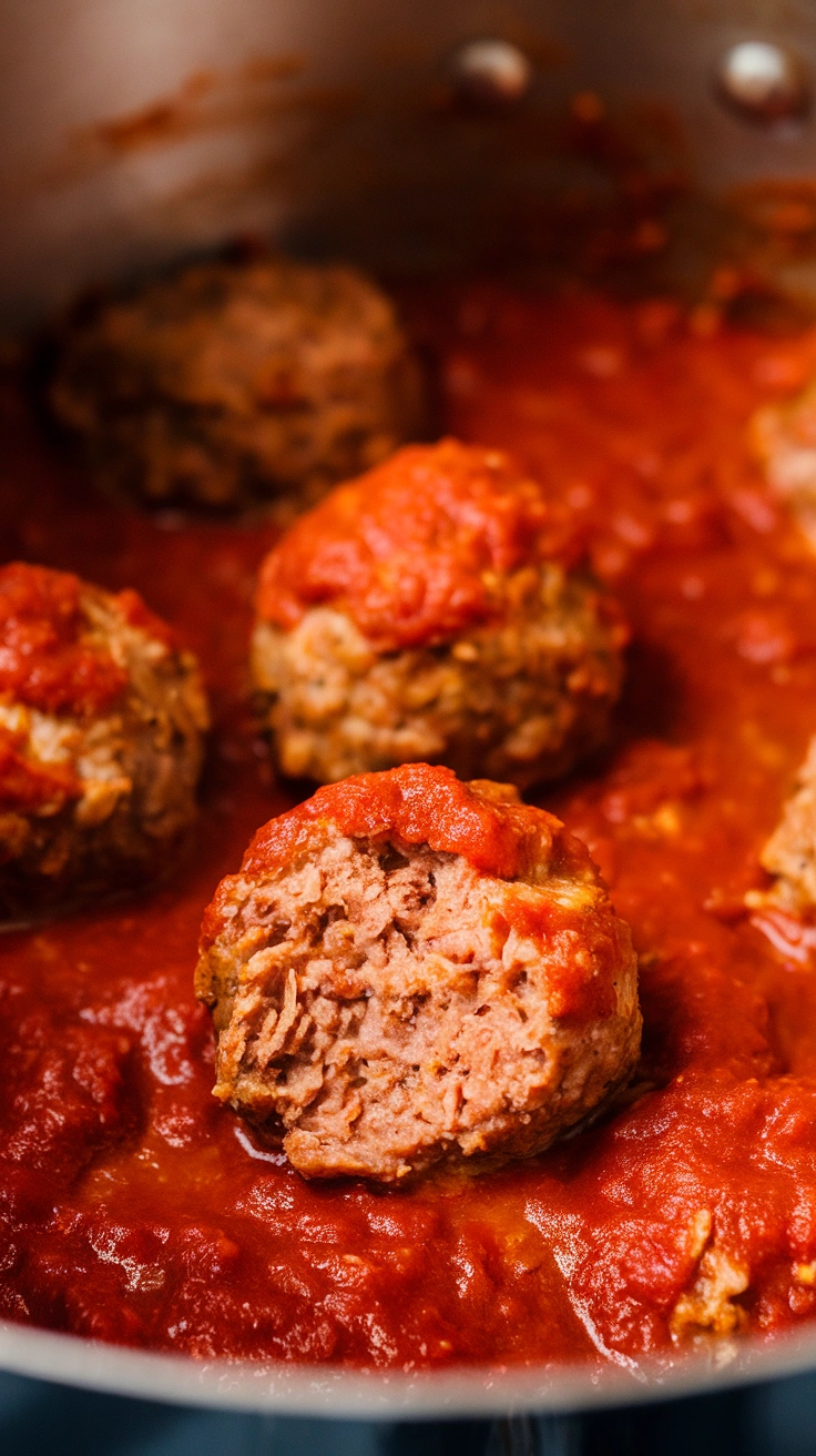 Baked Turkey Meatballs in Marinara Sauce
