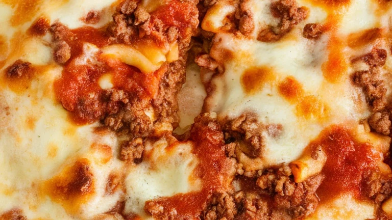 Baked Ziti with Ground Beef Marinara - Featured