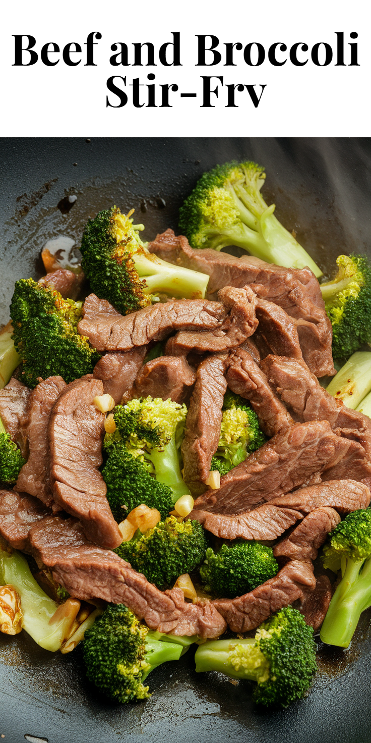Pinterest Pin for Beef and Broccoli Stir-Fry