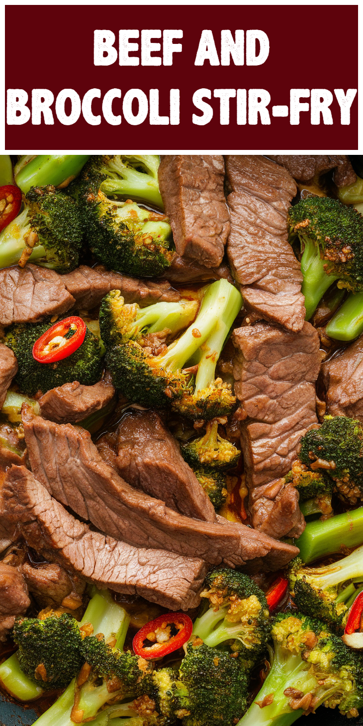 Pinterest Pin for Beef and Broccoli Stir-Fry