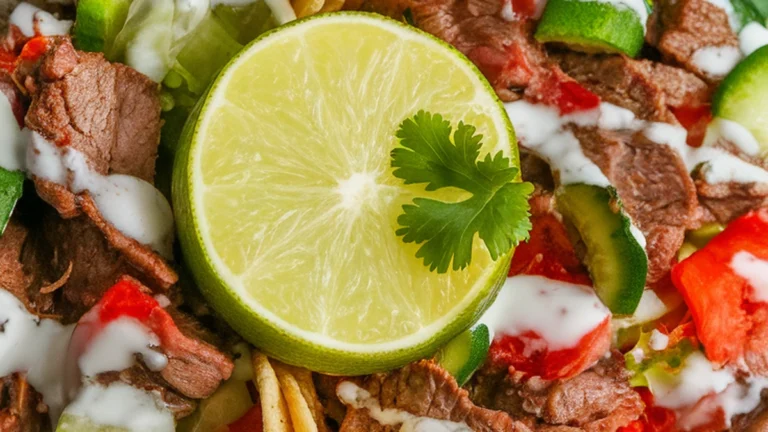 Beef Taco Salad with Lime Dressing - Featured