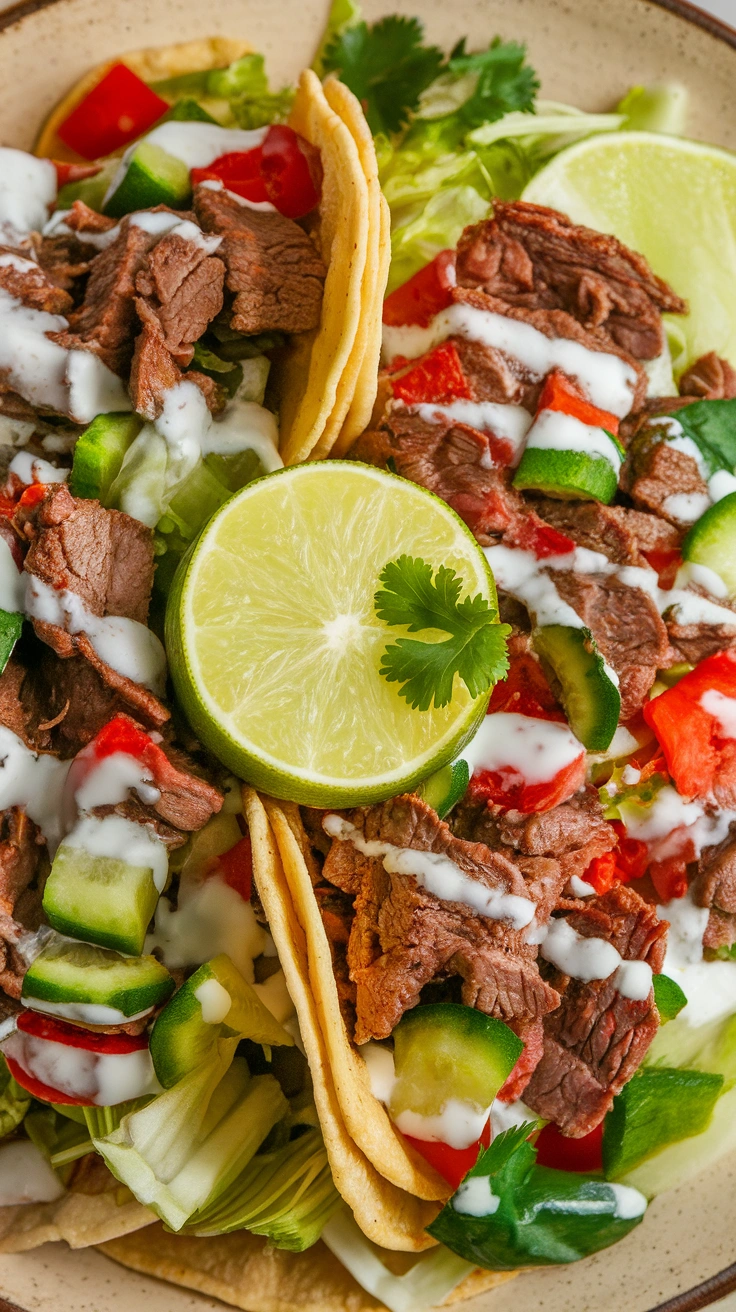 Beef Taco Salad with Lime Dressing