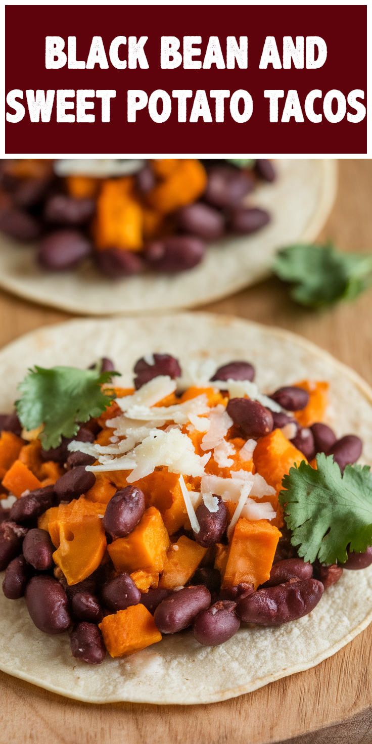 Pinterest Pin for Black Bean and Sweet Potato Tacos