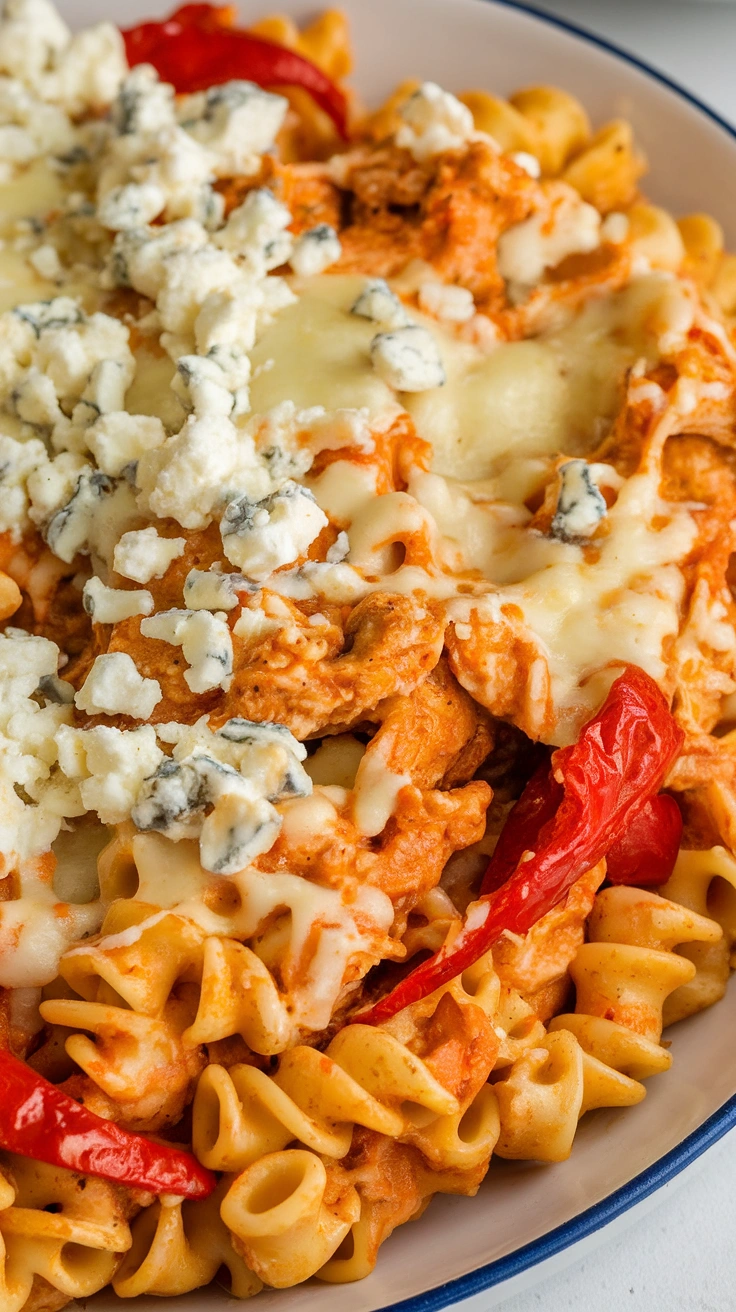 Buffalo Chicken Pasta Bake