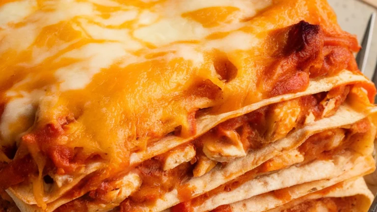 Cheesy Chicken Enchilada Casserole - Featured