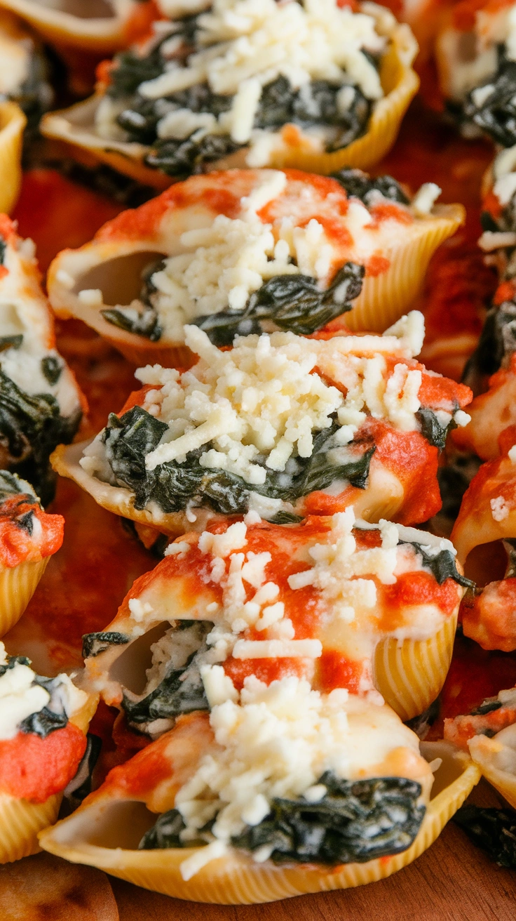 Cheesy Spinach Stuffed Shells