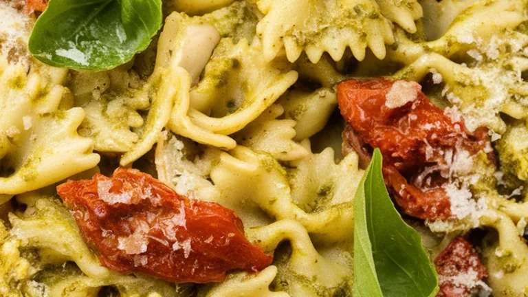 Chicken and Sun-Dried Tomato Pesto Farfalle - Featured