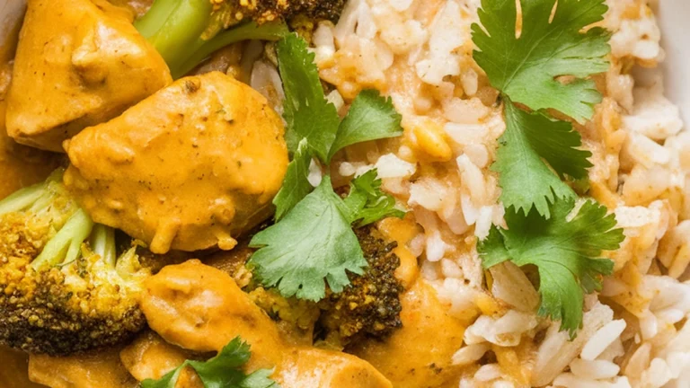 Coconut Chicken Curry with Broccoli Rice - Featured
