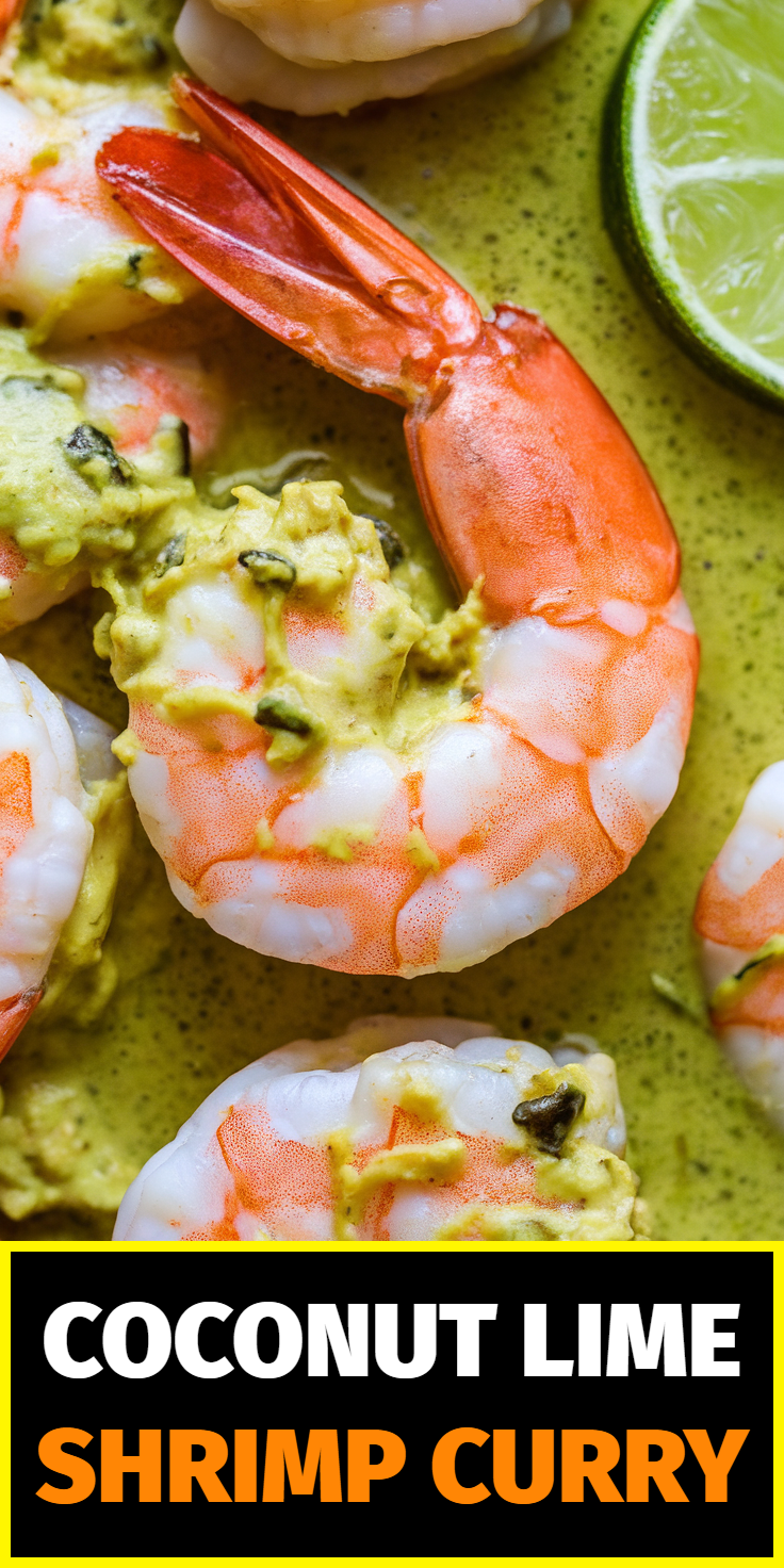 Pinterest Pin for Coconut Lime Shrimp Curry