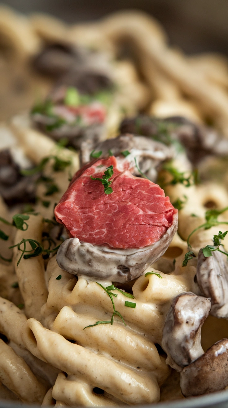 Creamy Beef and Mushroom Pasta