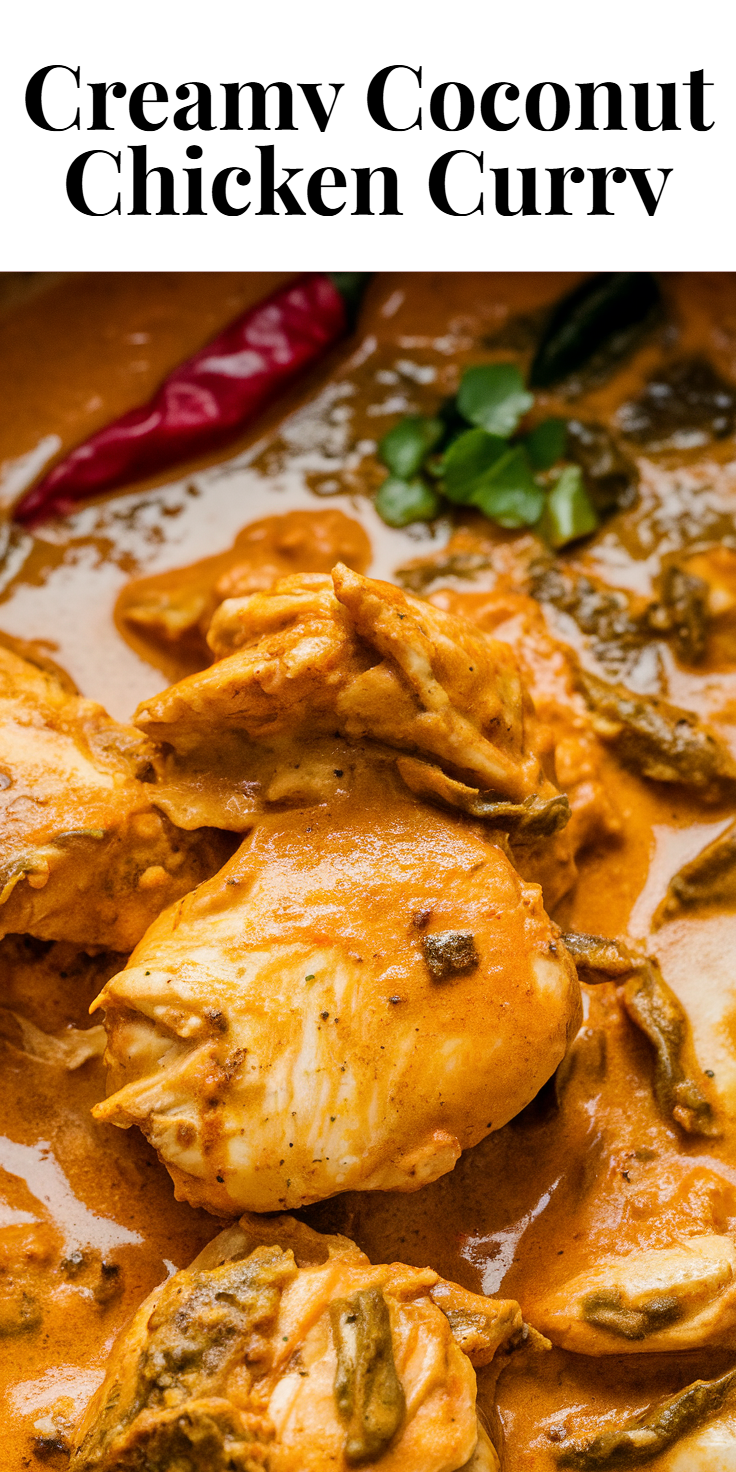 Pinterest Pin for Creamy Coconut Chicken Curry