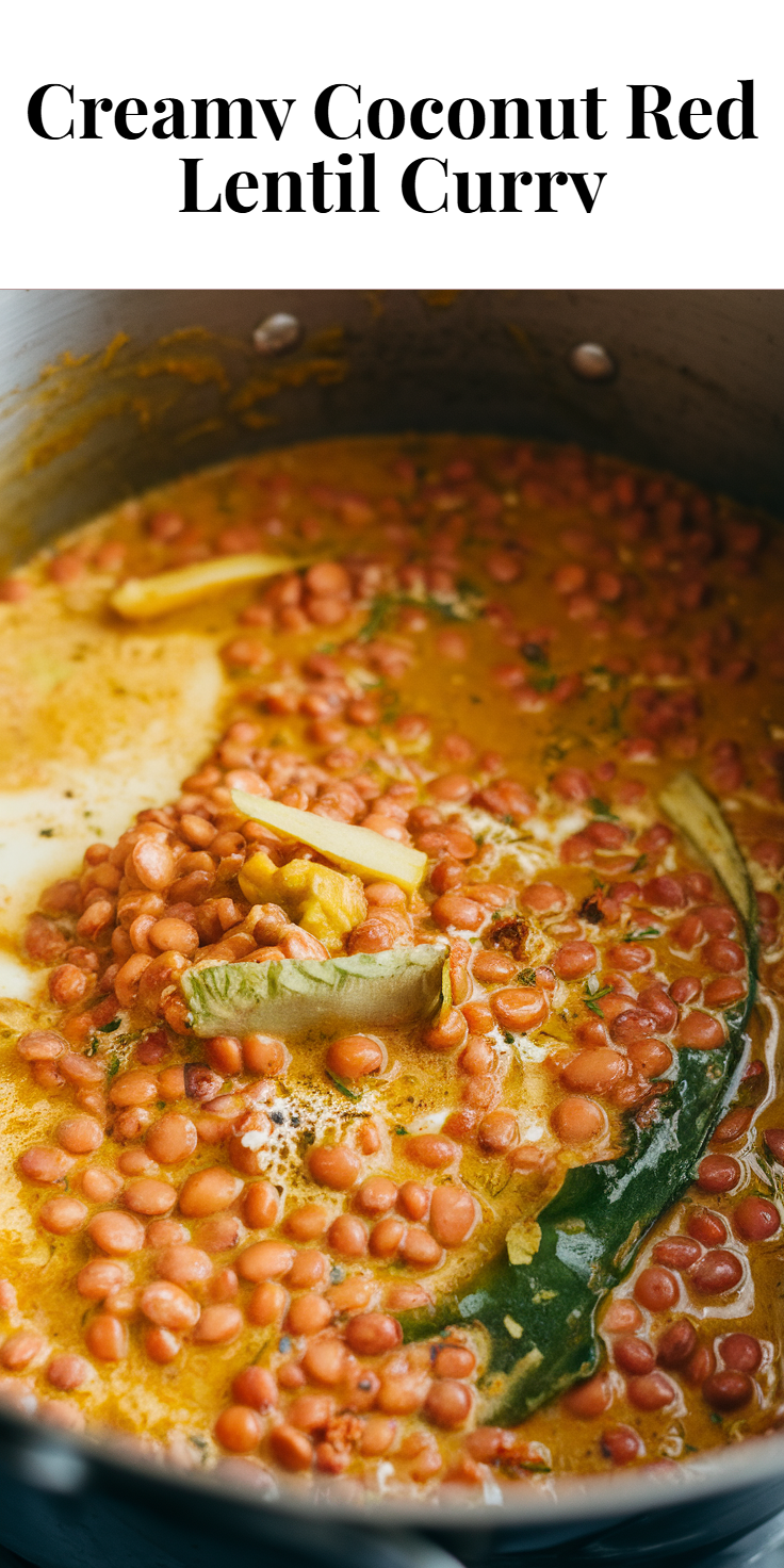Pinterest Pin for Creamy Coconut Red Lentil Curry
