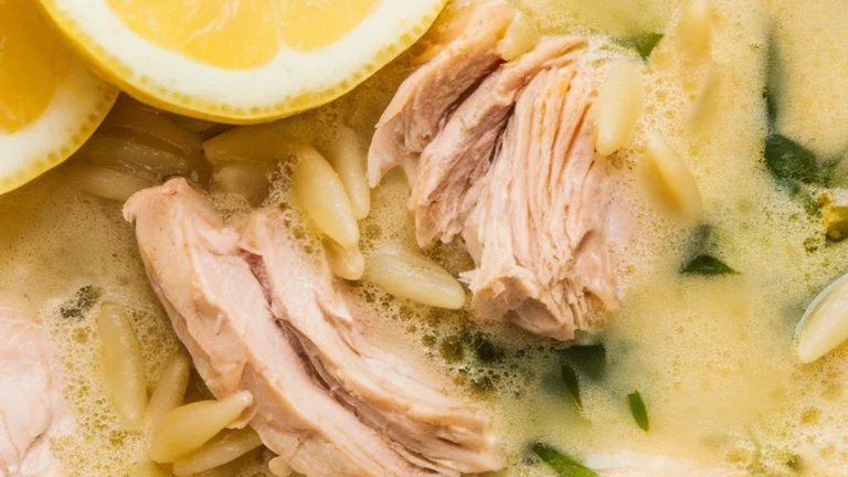 Creamy Lemon Chicken Avgolemono Soup - Featured