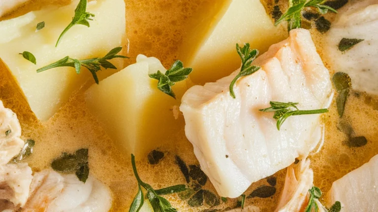 Creamy Potato and White Fish Chowder - Featured