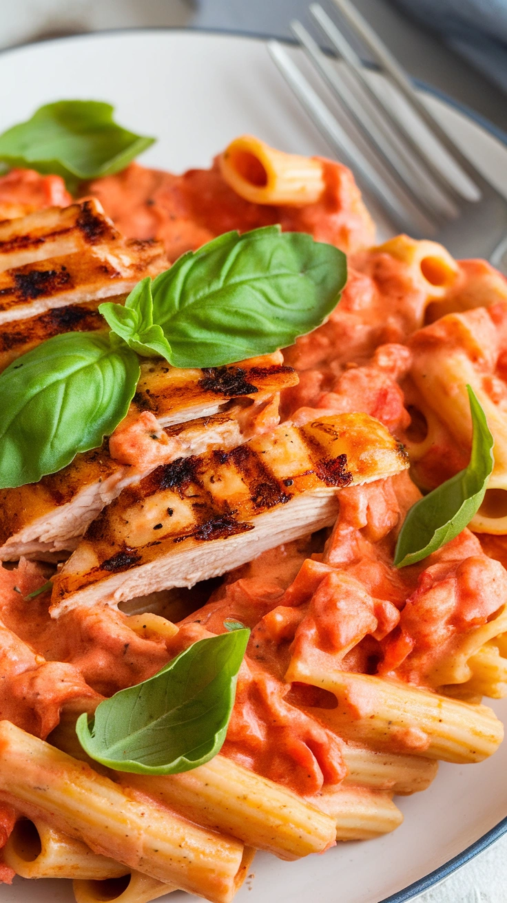 Creamy Tomato Basil Chicken Pasta