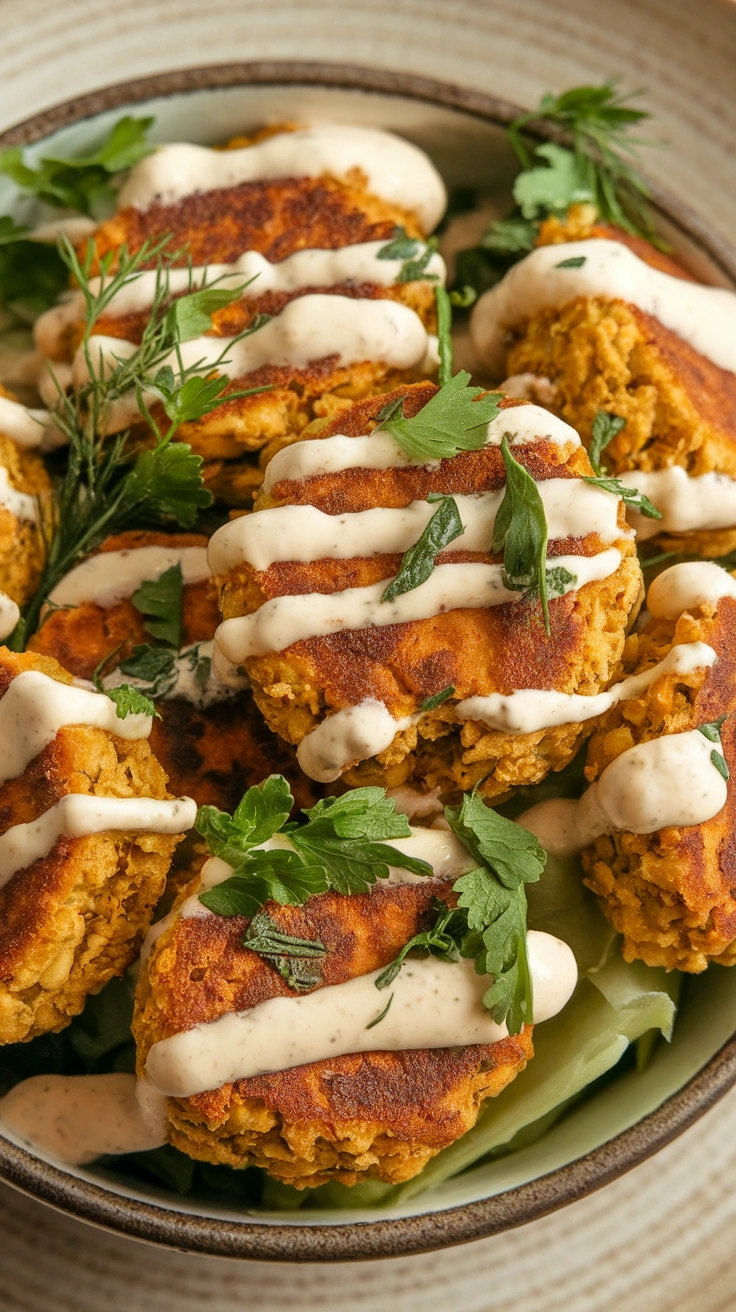 Crispy Falafel Bowls with Tahini Dressing
