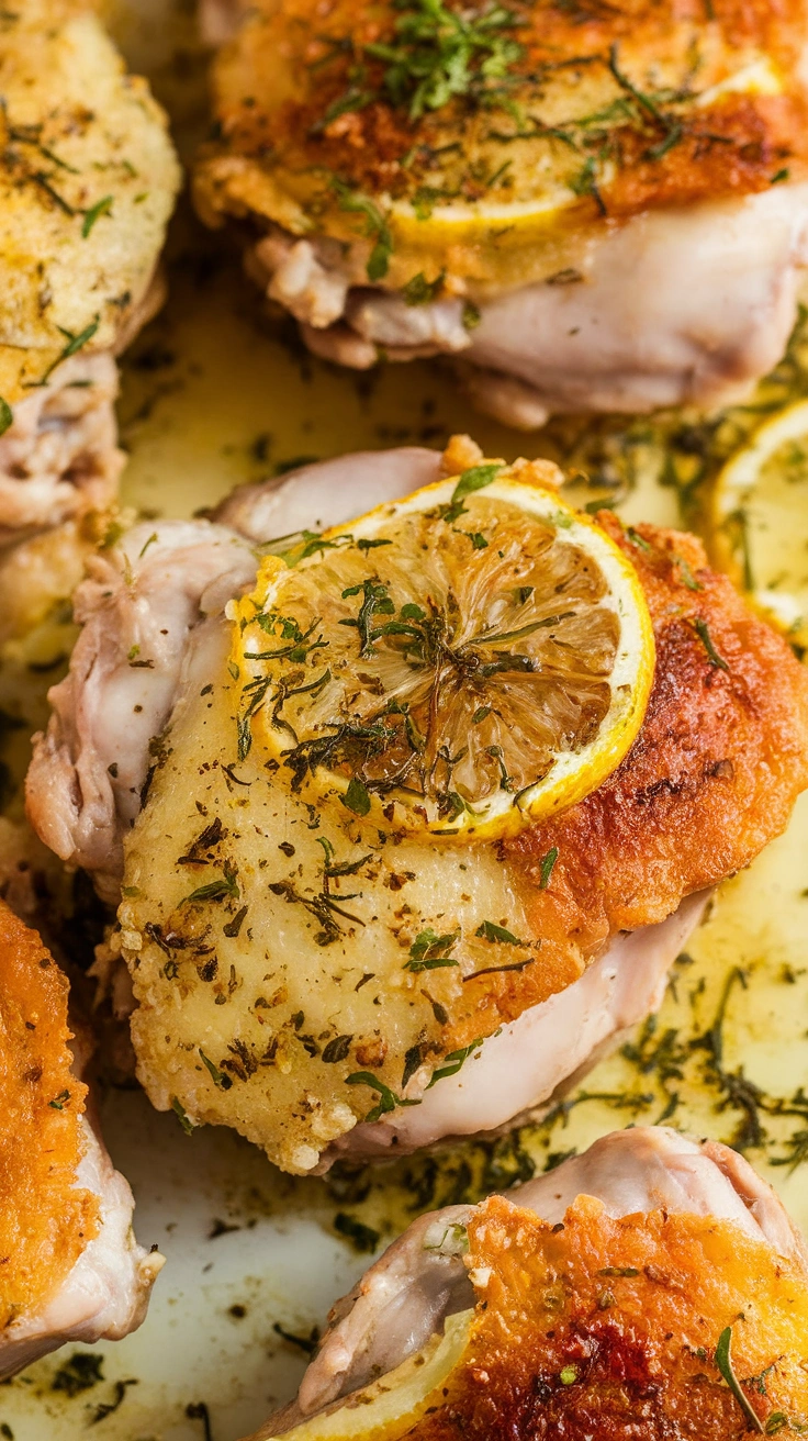 Crispy Lemon Herb Chicken Thighs