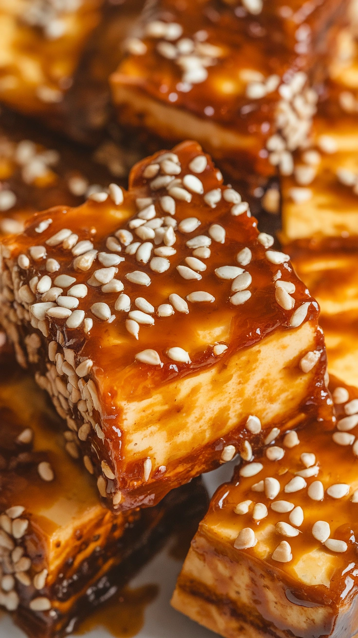 Crispy Tofu with Sesame Soy Glaze