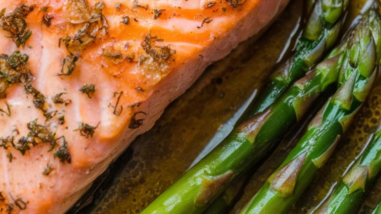 Garlic Butter Salmon and Asparagus - Featured