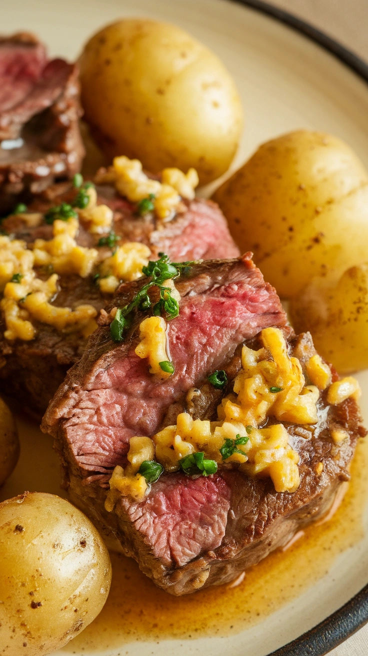 Garlic Butter Steak Bites with Potatoes