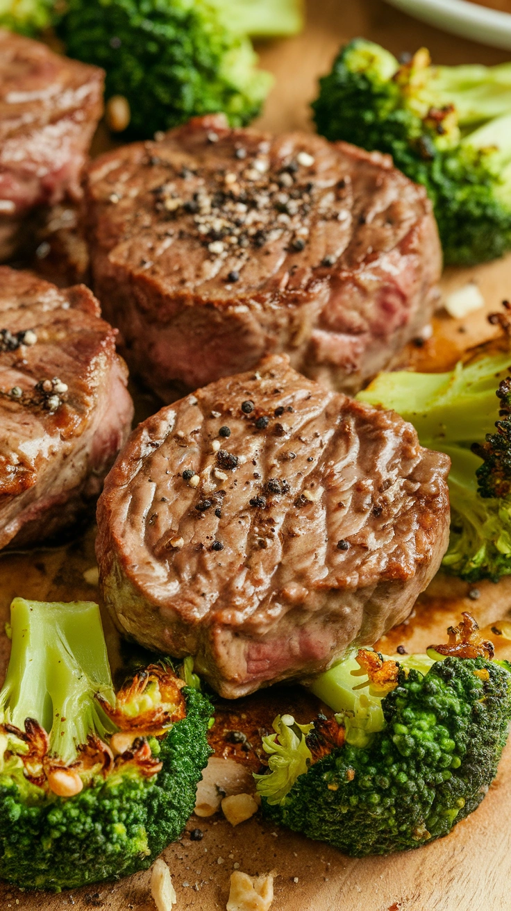 Garlic Butter Steak Bites with Roasted Broccoli