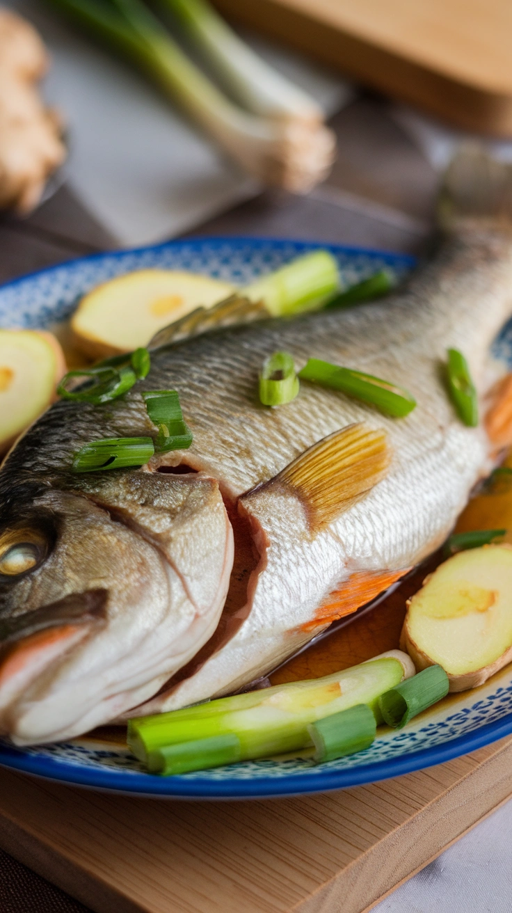 Ginger Soy Steamed Sea Bass
