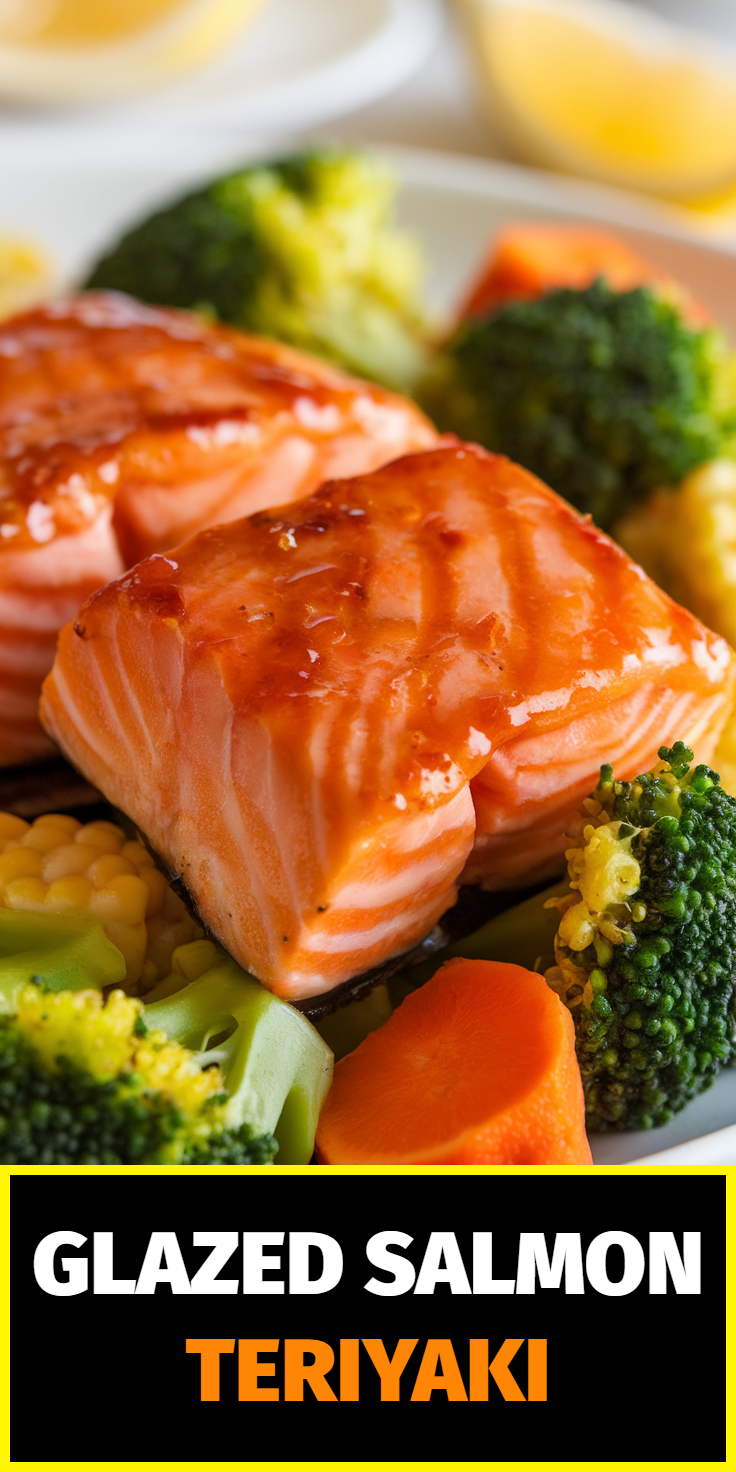 Pinterest Pin for Glazed Salmon Teriyaki