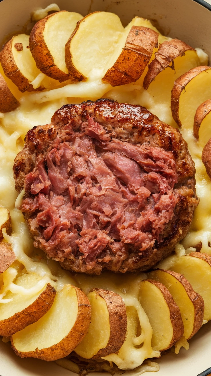 Hamburger and Sliced Potato Casserole