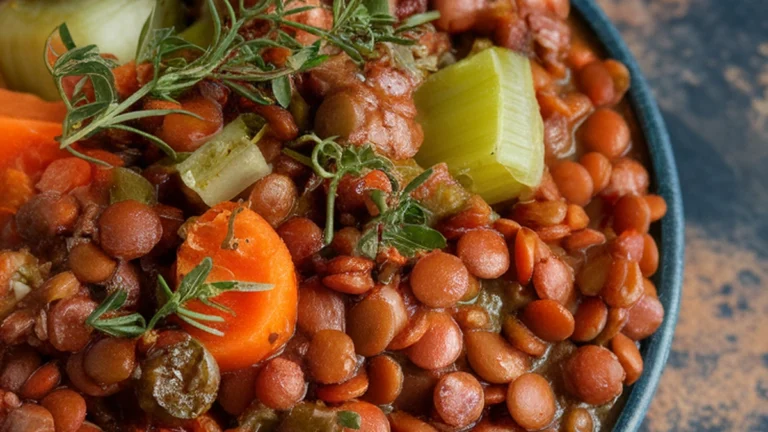 Hearty French Lentil Stew - Featured