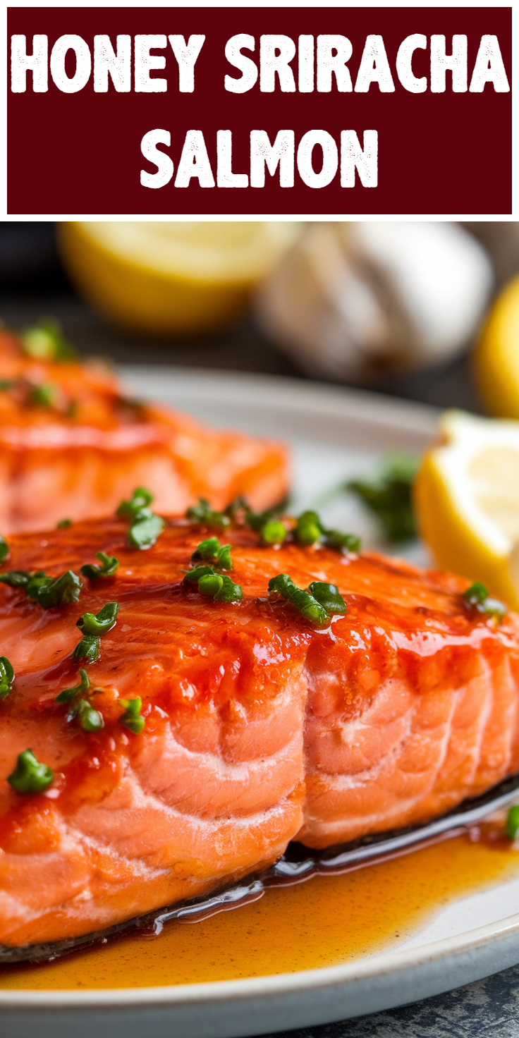 Pinterest Pin for Honey Sriracha Salmon