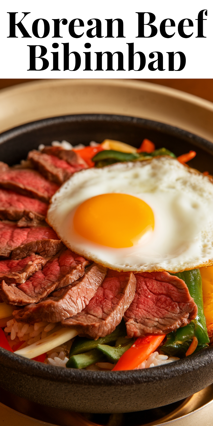 Pinterest Pin for Korean Beef Bibimbap