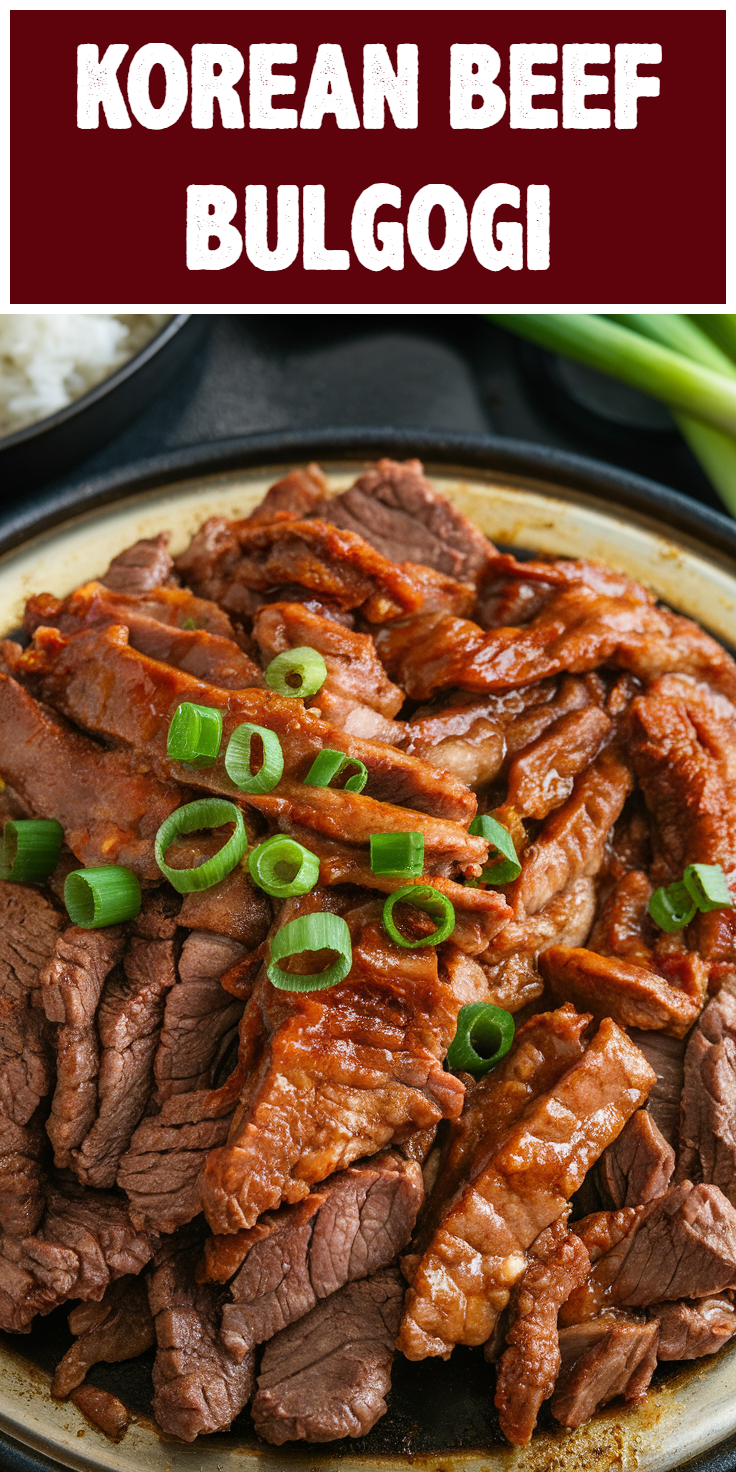 Pinterest Pin for Korean Beef Bulgogi
