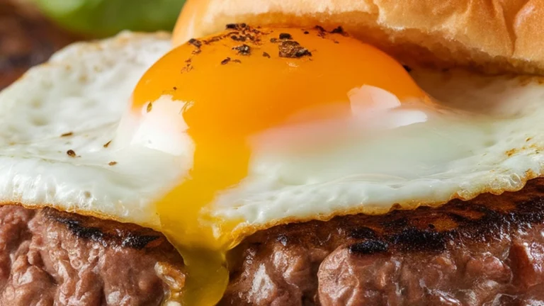 Lean Beef Burgers with Fried Egg - Featured