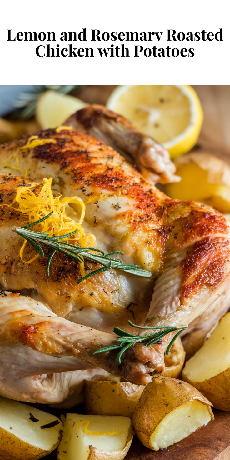 Pinterest Pin for Lemon and Rosemary Roasted Chicken with Potatoes
