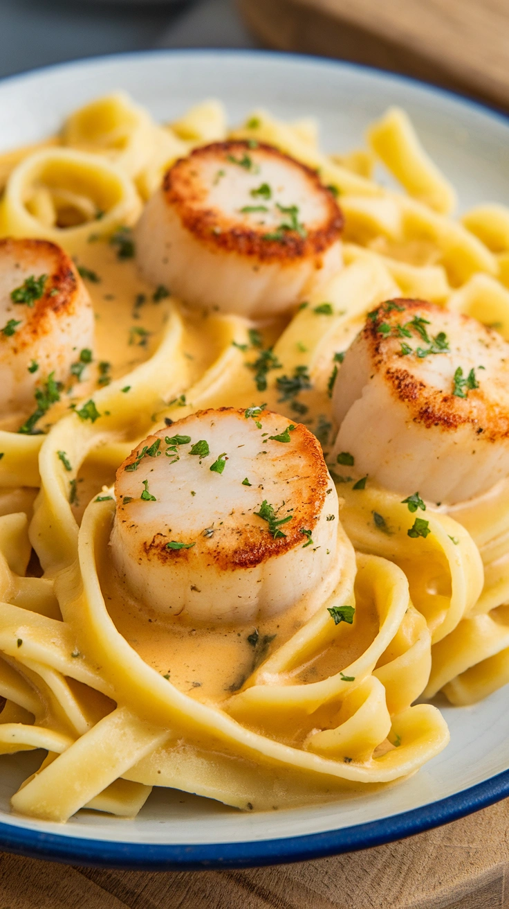 Lemon Butter Scallop Linguine