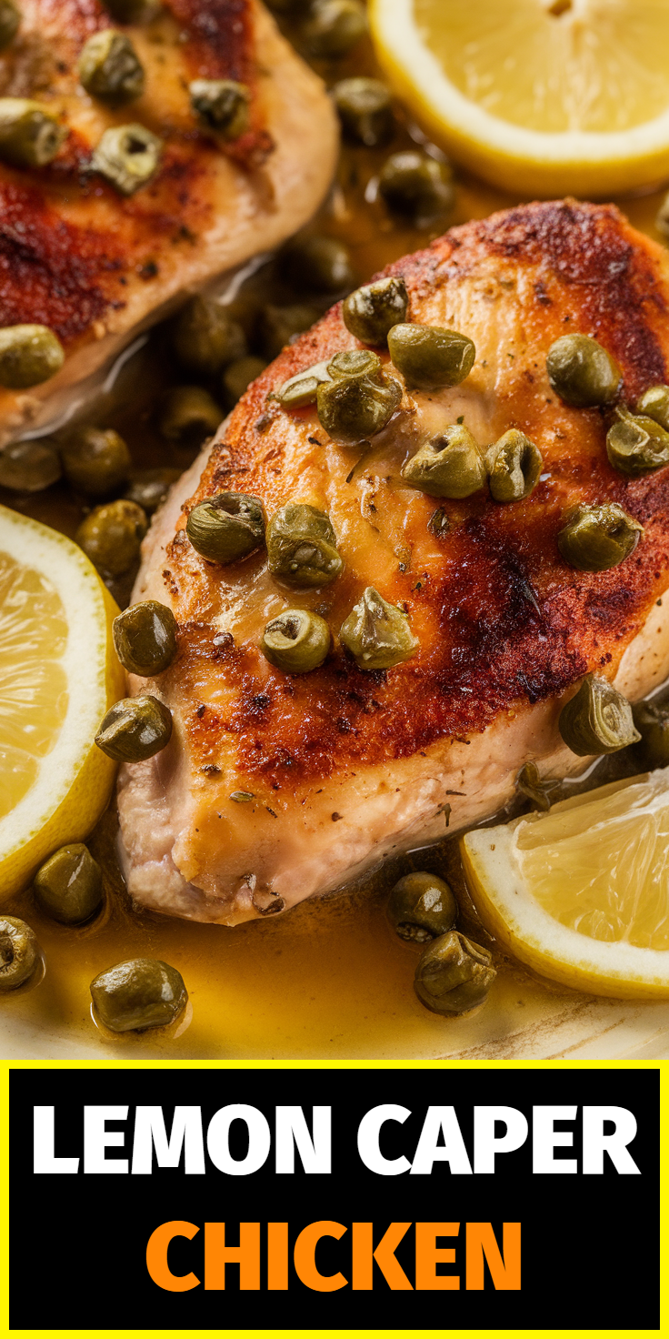 Pinterest Pin for Lemon Caper Chicken