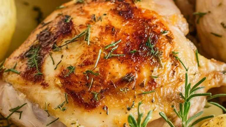 Lemon Herb Chicken Thighs with Potatoes - Featured