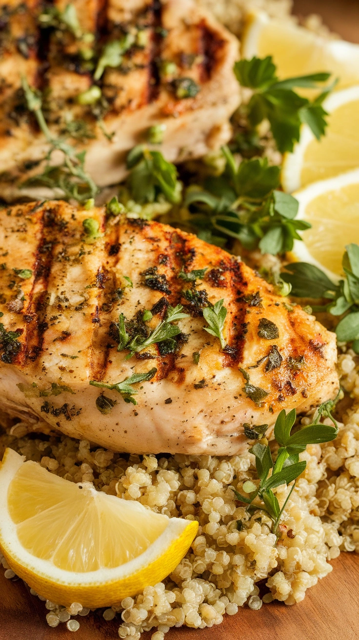 Lemon Herb Grilled Chicken with Quinoa
