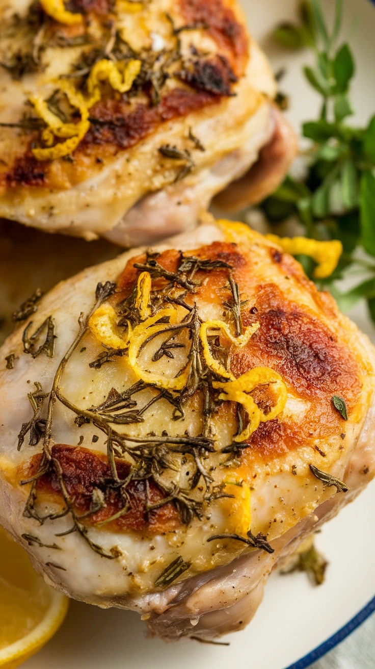 Lemon Herb Roasted Chicken Thighs