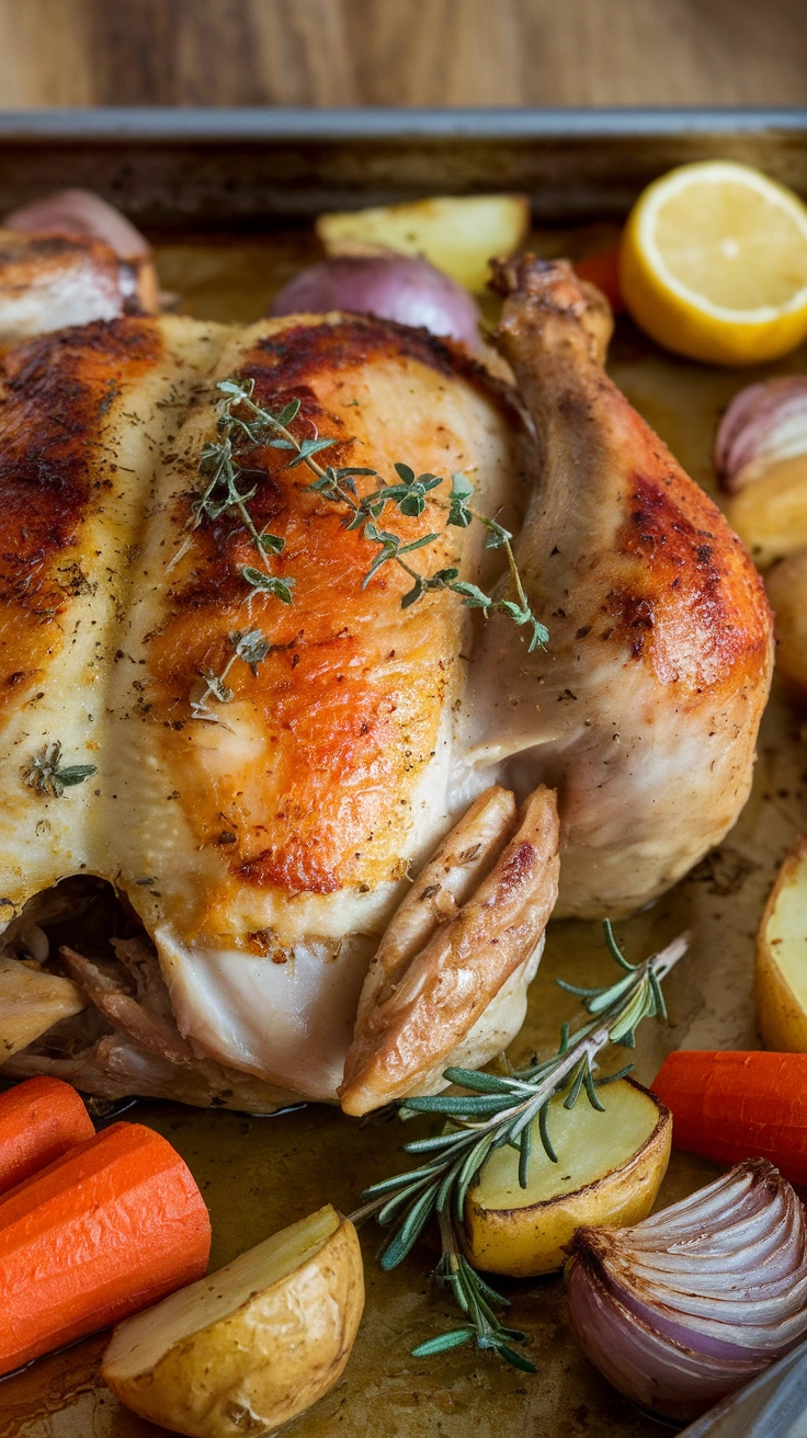 Lemon Herb Roasted Chicken with Root Vegetables