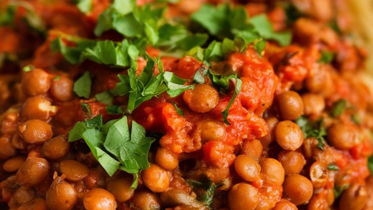 Lentil Bolognese over Spaghetti - Featured