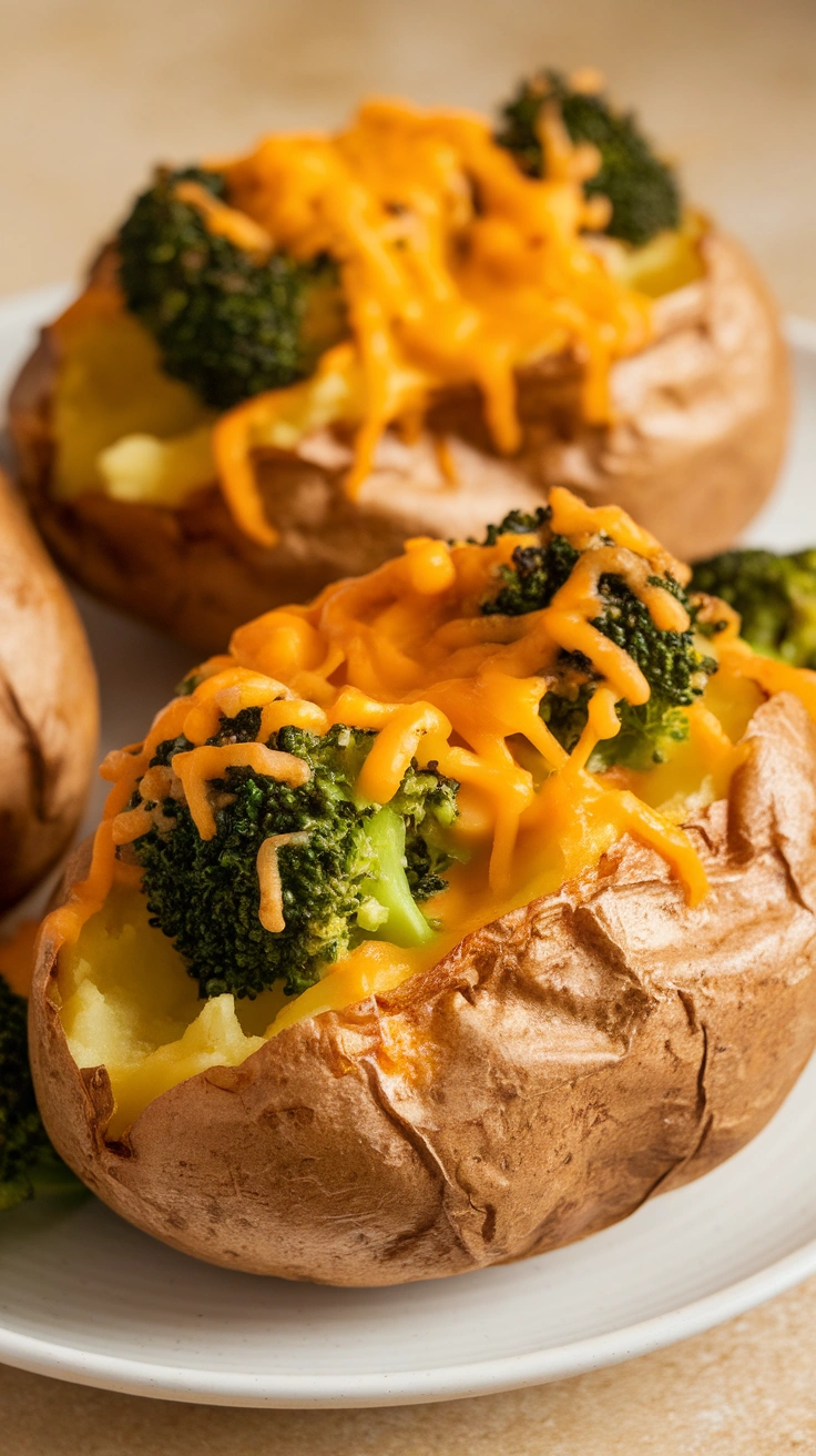 Loaded Baked Potatoes with Broccoli and Cheddar