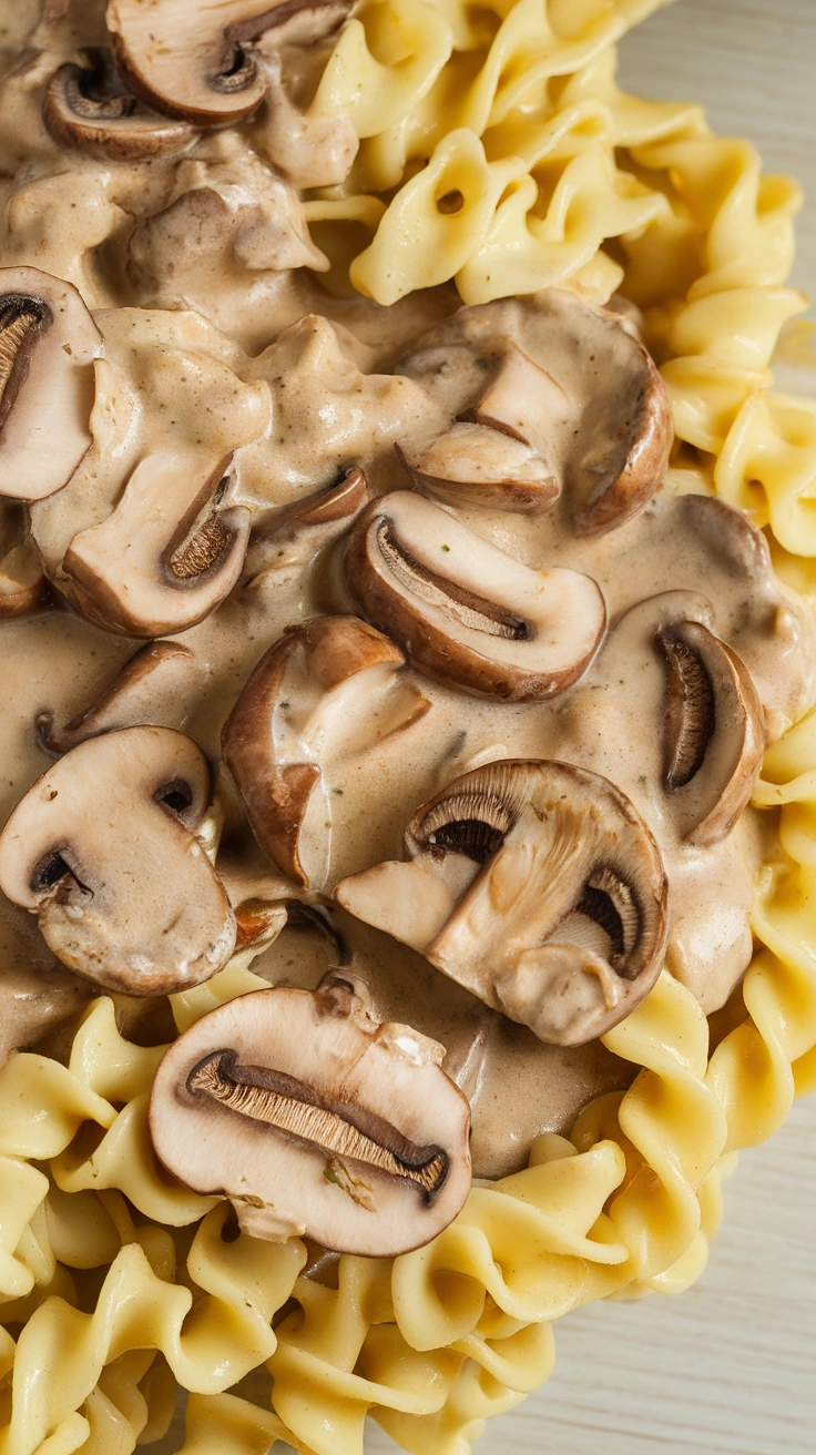 Mushroom Stroganoff with Egg Noodles