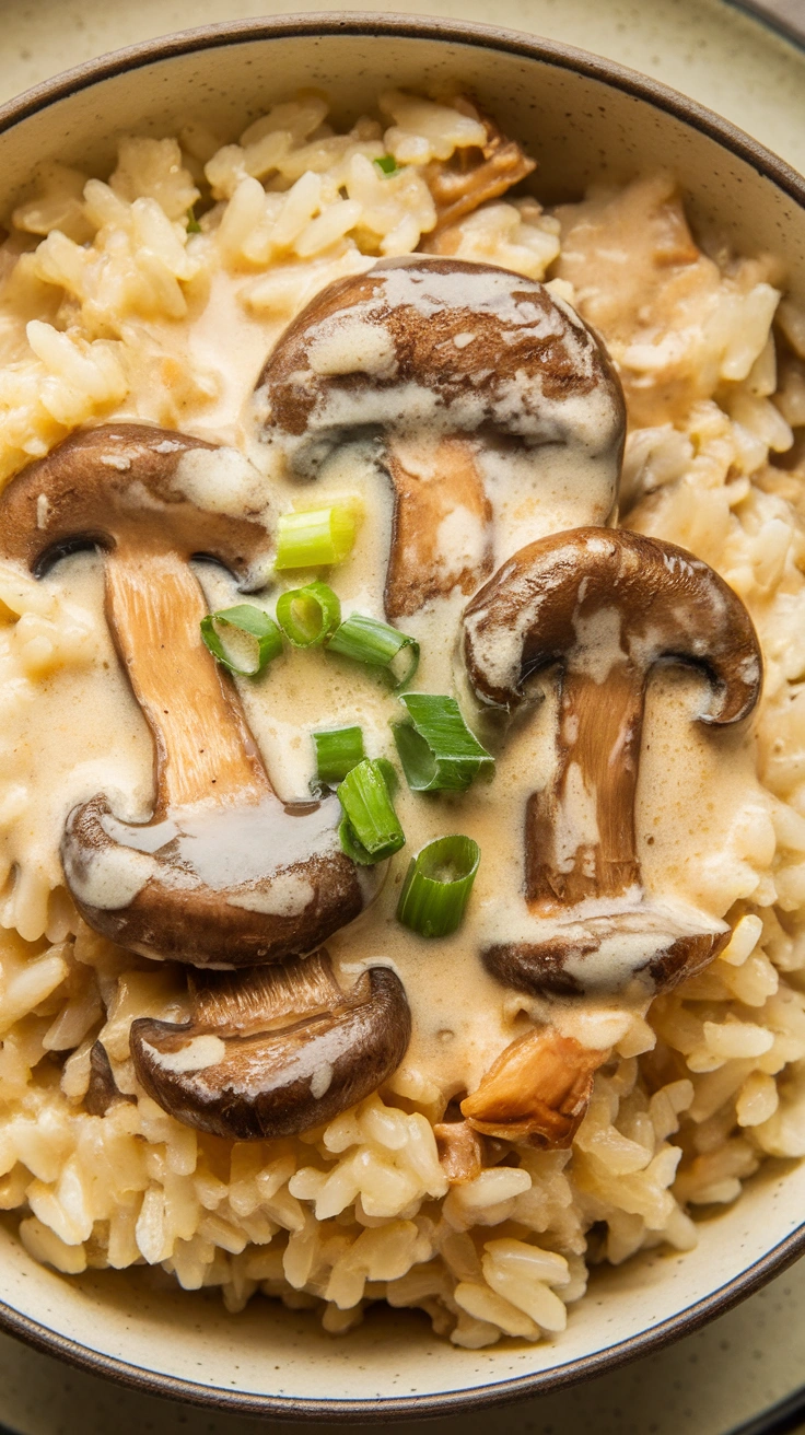 One-Pot Creamy Mushroom Rice