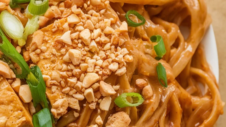Pad Thai with Tofu and Rice Noodles - Featured