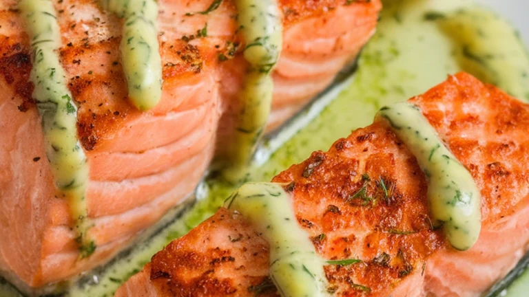 Pan-Seared Salmon with Lemon Dill Sauce - Featured